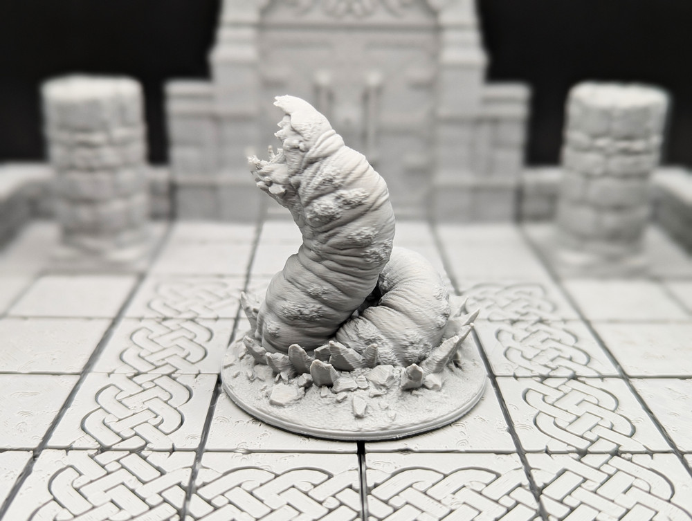 Giant Burrowing Worm Set (3) 3D Printed D&D RPG Miniatures