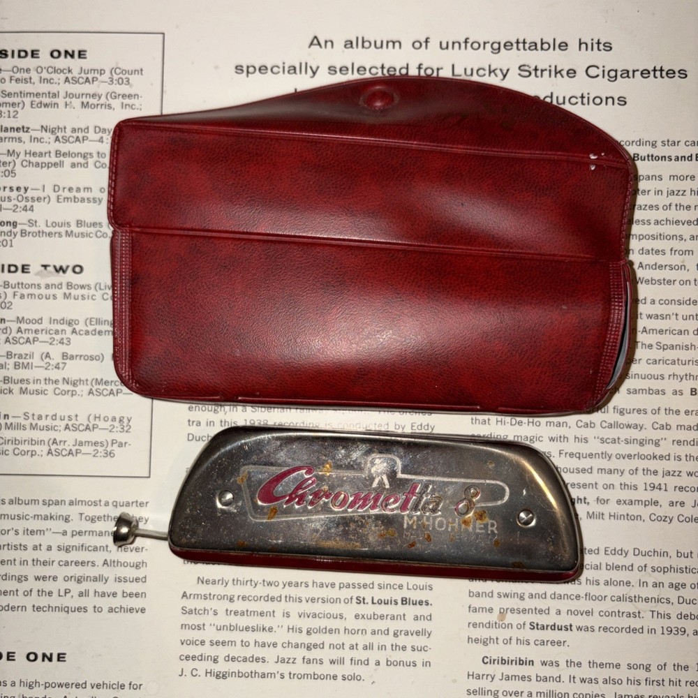 Vintage Hohner Chrometta 8 Harmonica w/Original Case Key C