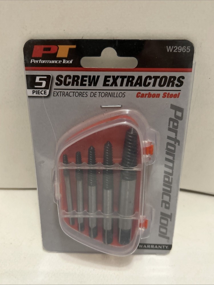 PERFORMANCE TOOL W2965 EXTRACTOR SET-SCREW 5 Piece Set