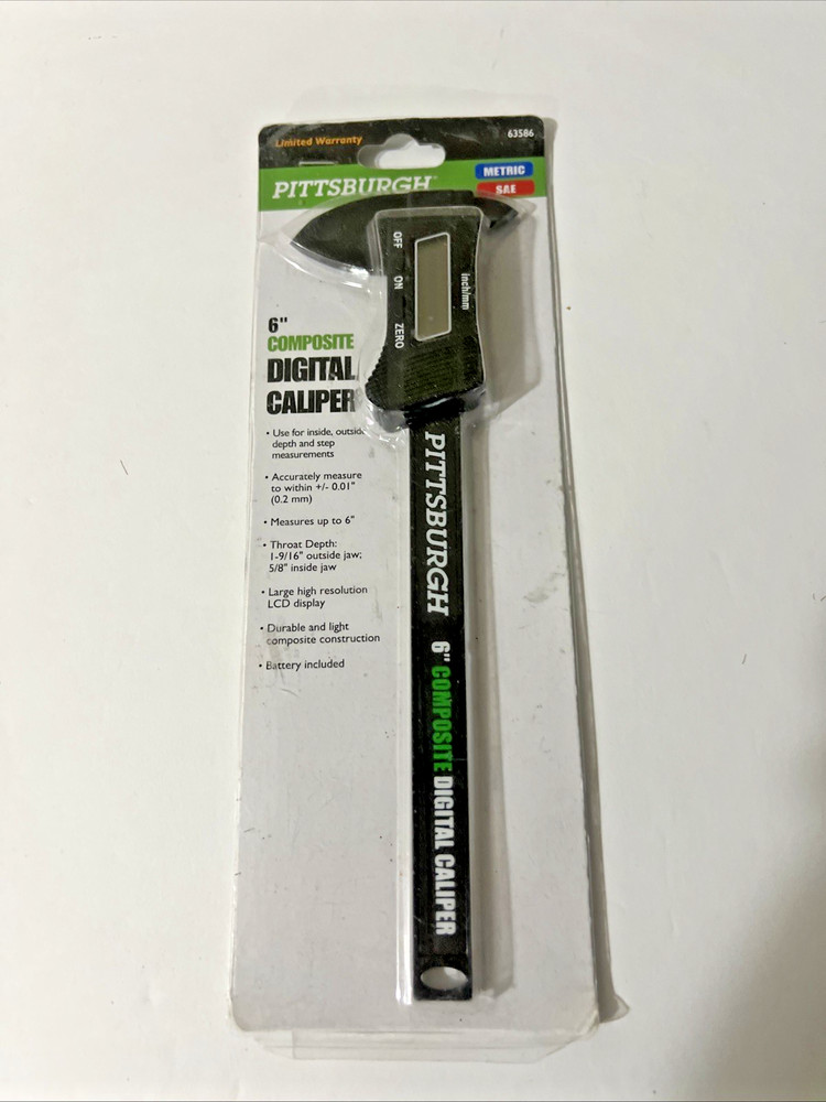 Harbor Freight Pittsburgh 63586 6" Composite Digital Caliper LCD Display Durable