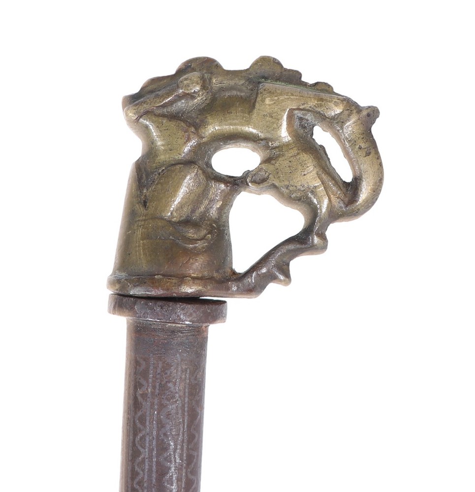 19th C. Steel Indian Elephant Goad Combination-Dagger