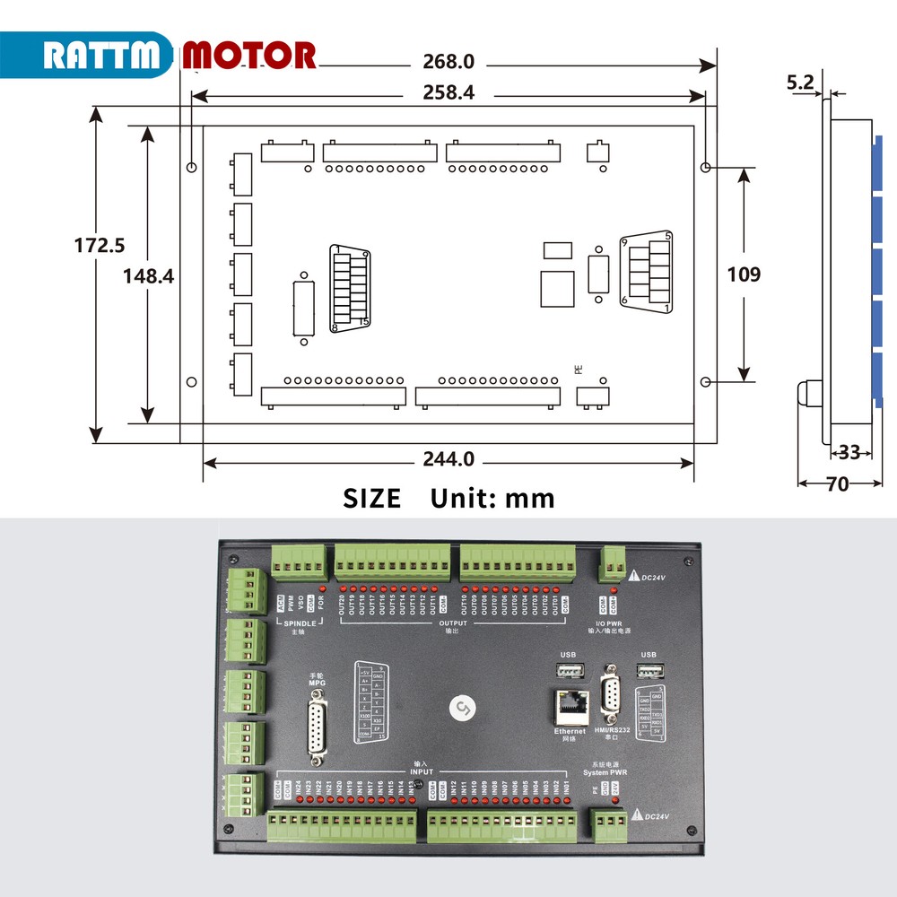 【US】5 / 4 Axis CNC Motion Controller DDCS Offline Standalone&MPG&Power&Keyboard