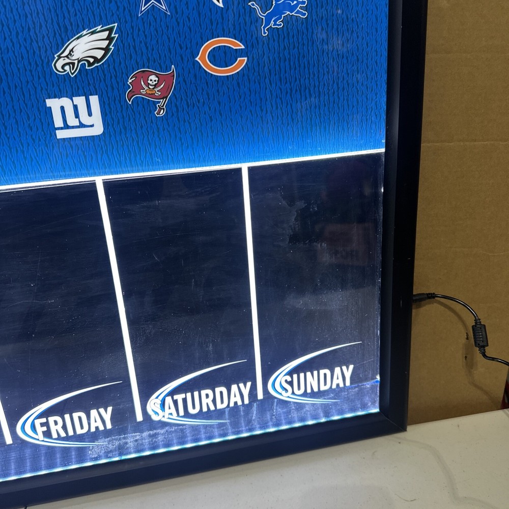 AWESOME BUD LIGHT BEER NFL LIGHT UP MENU BOARD SIGN