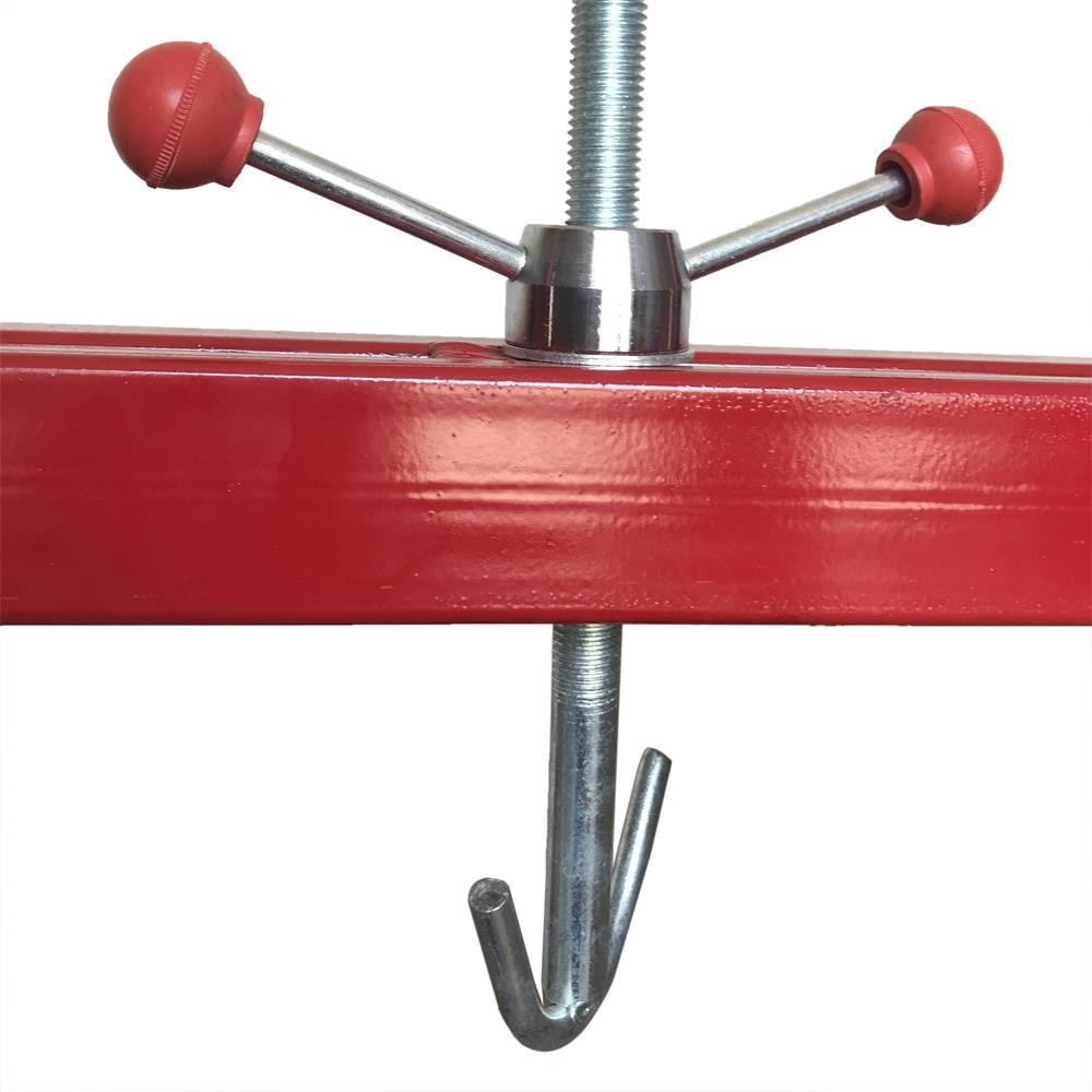 1100 Lb 59" Engine Support Bar Dual Hook Transverse Hook Cross Adjustable Red