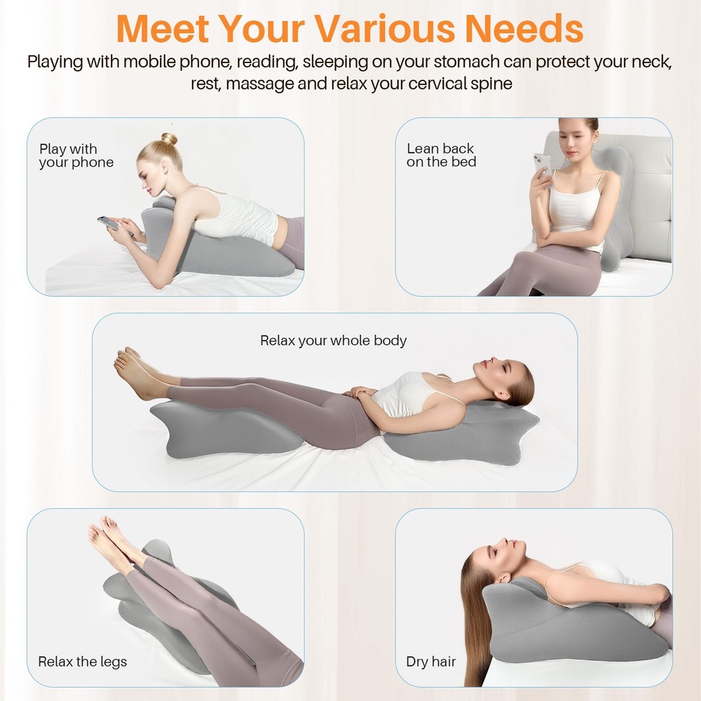 Multi-Position Wedge Pillow Memory Foam Back Lumbar Support Bed Prone Pillow