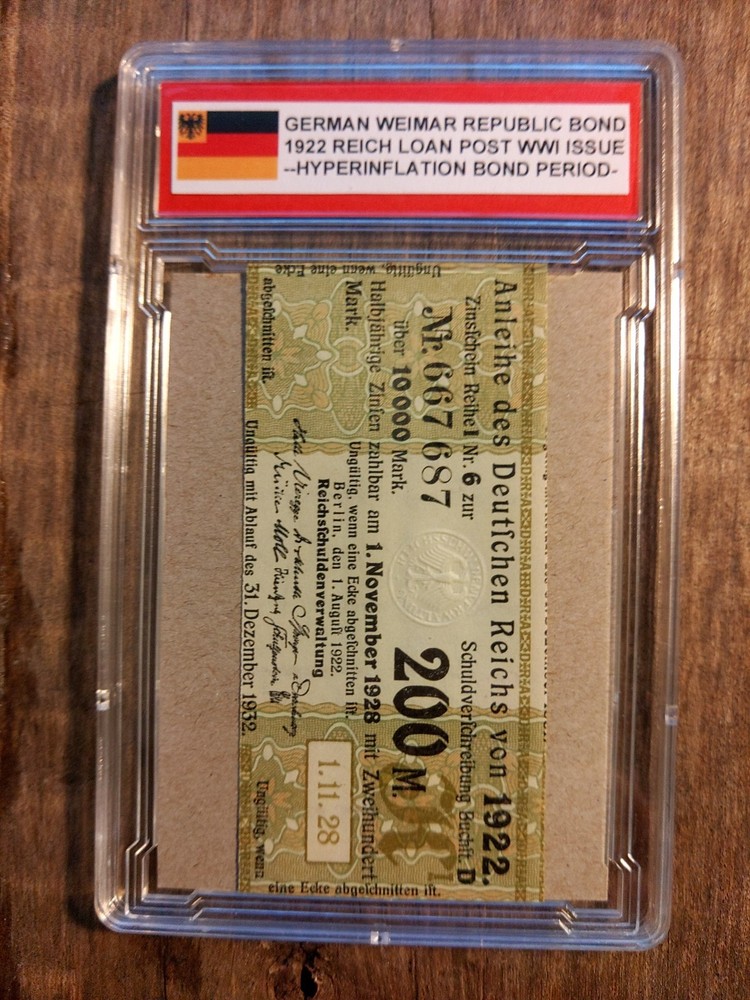 GERMAN WEIMAR REPUBLIC BOND 1922 HYPERINFLATION POST WWI ISSUE