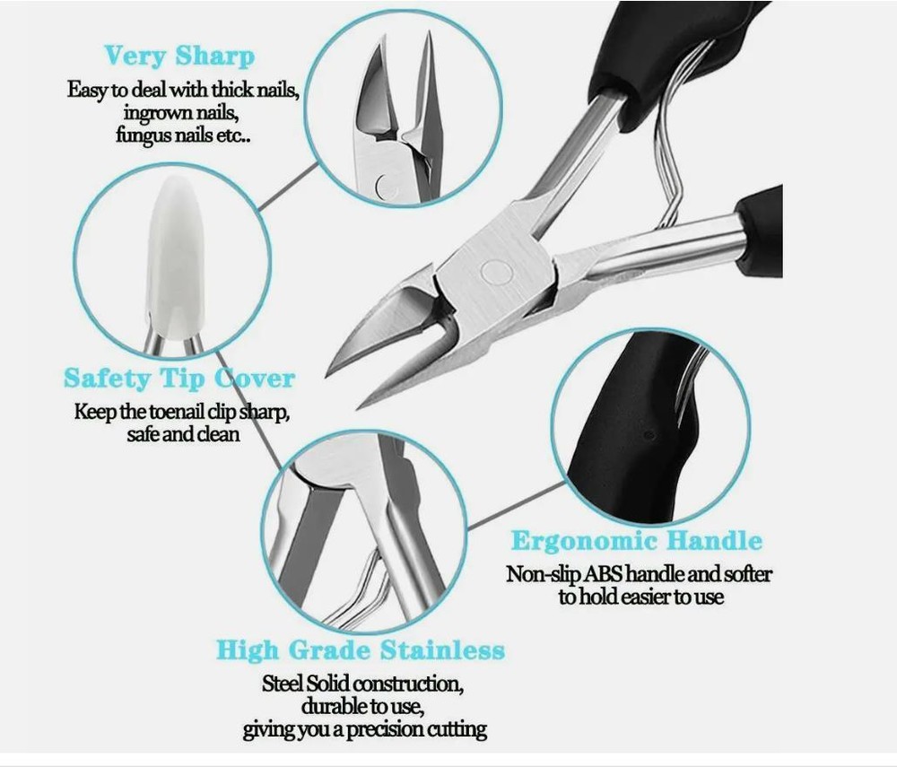Heavy Duty Nail Scissors for Thick Ingrown Toenails - Precision Clipper Tool