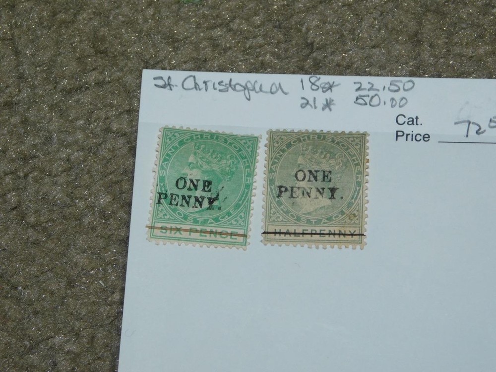 ST CHRISTOPHER, SCOTT# 18, 21, MINT HINGED