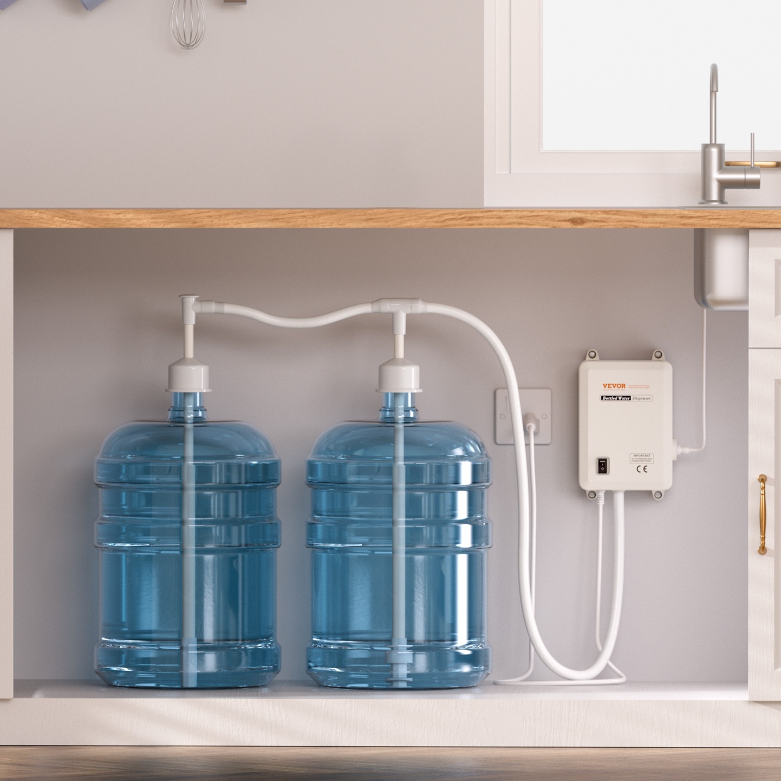 VEVOR 2x5 Gallon Bottled Water Dispenser Pump System Water Dispensing Jug Pump