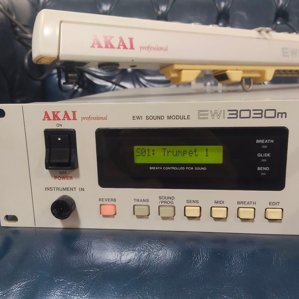 Akai EWI3020 Wind Synth Controller w/ EWI3030m Module Tested Working Japan