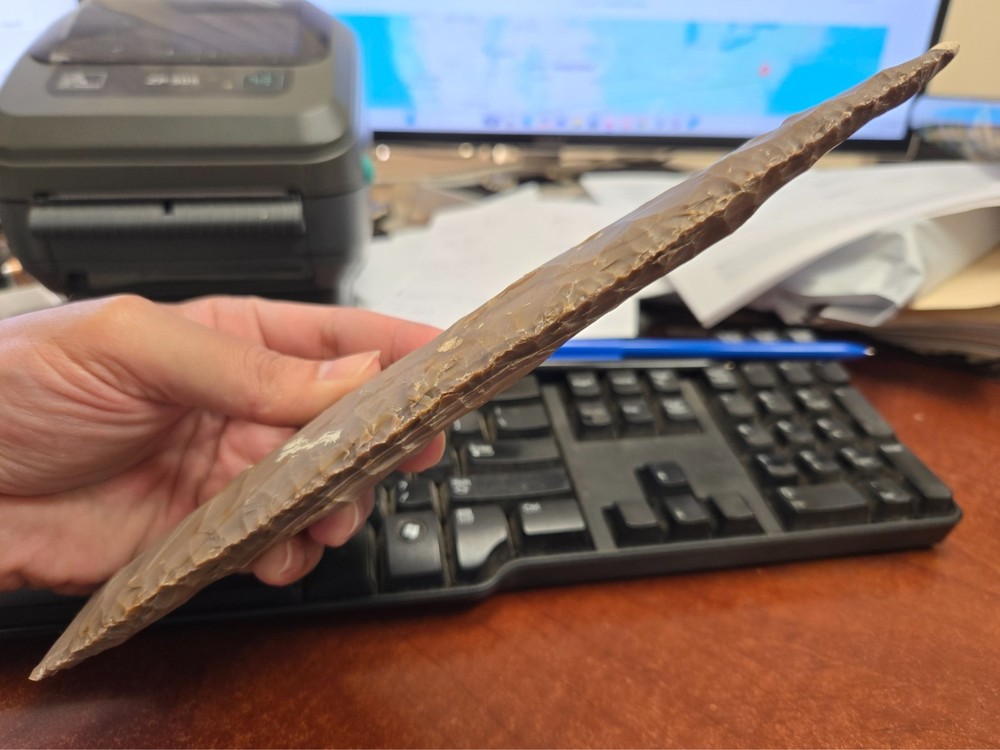 AGATE STONE SPEARHEAD ARROWHEAD POINT MEDIEVAL 10" - 10 1/2"