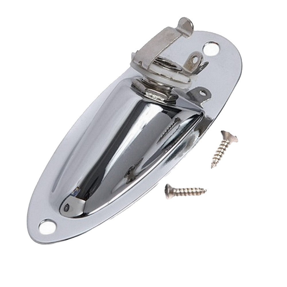 Loaded Boat Guitar Pickup Output Input Jack Plug Socket For FD Strat Silver y