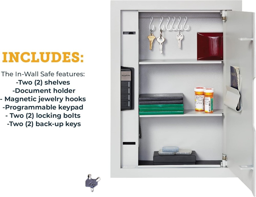 Snapsafe In Wall Safe - Light Grey - 75413