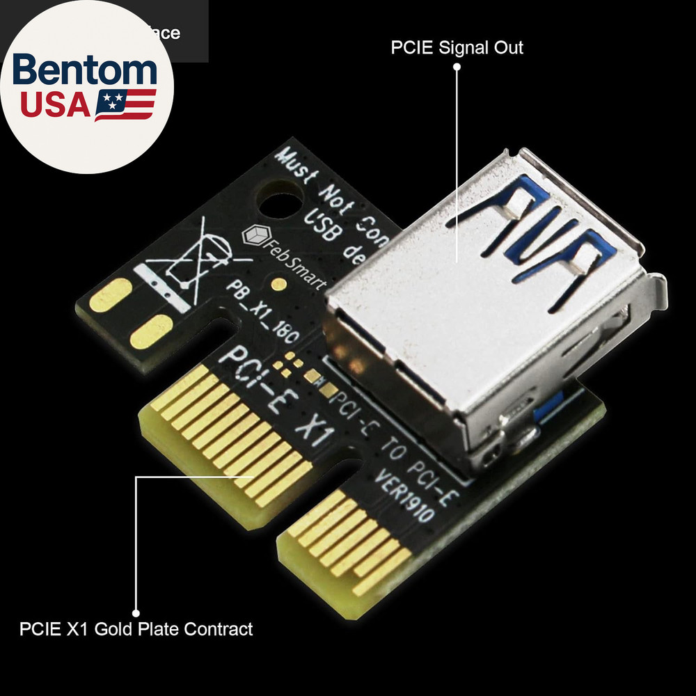 GPU Riser for Ethereum Mining Rigs, PCIE Risers for ETH Mining Rigs, 6PCS Black