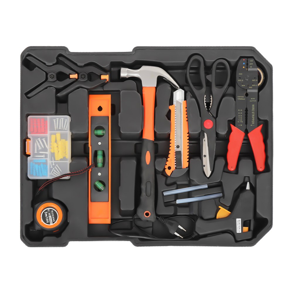 4-Compartments Trolley Case Tool Box Hand Tool Kit Hardware Tool & Luggage Kit