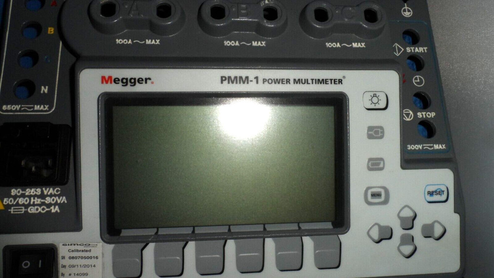 Megger PMM-1 Power Multimeter SCREEN OPTREX DMF 682A W/ CONTROL PANEL BEZEL