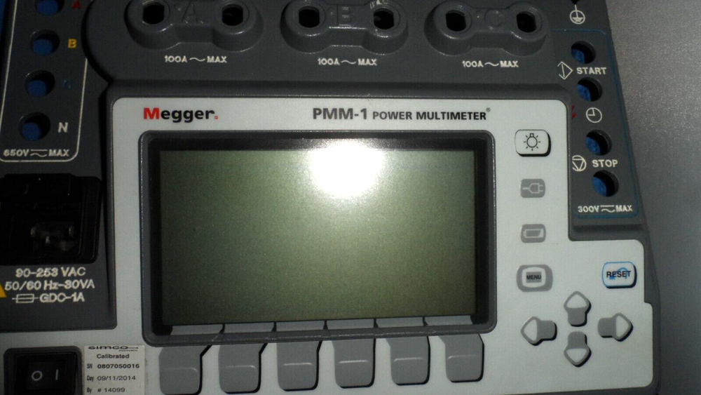 Megger PMM-1 Power Multimeter SCREEN OPTREX DMF 682A W/ CONTROL PANEL BEZEL