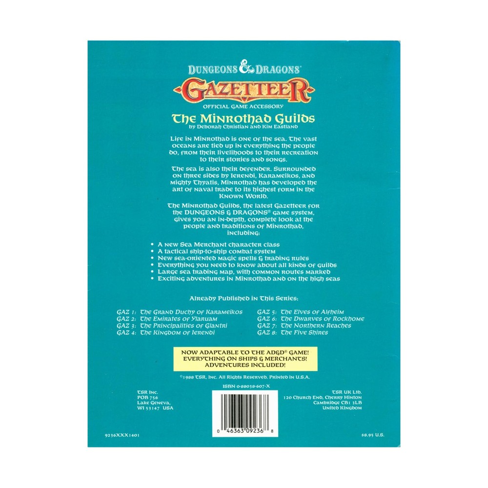 TSR Basic D&D Minrothad Guilds VG+