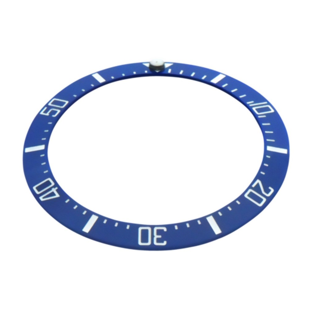 REPLACEMENT BEZEL INSERT BLUE ENGRAVED CERAMIC FOR WATCH 39MM X 30.60MM