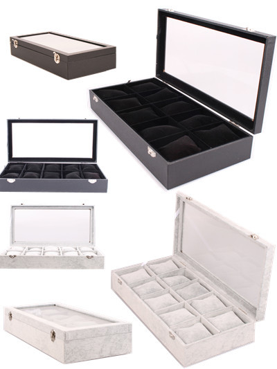 Watch Display Grid Box Lockable Case Jewellery Storage Organiser