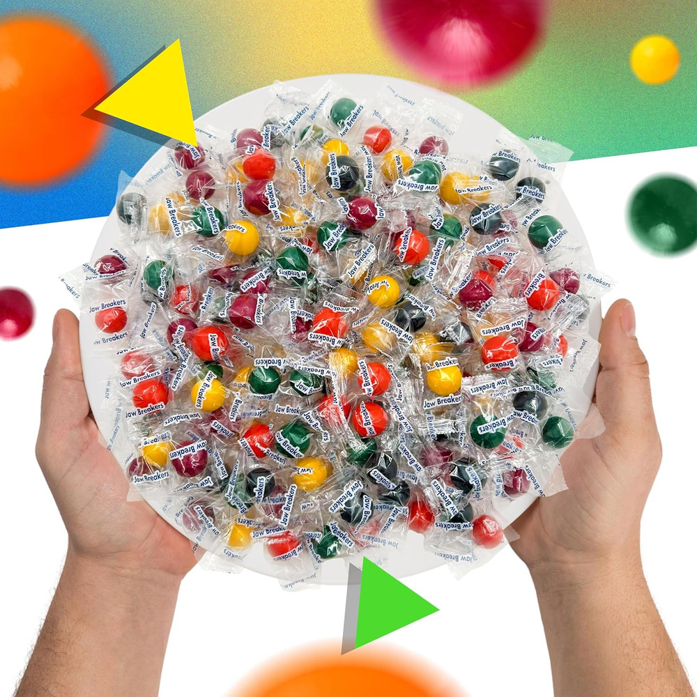 Jawbreakers Hard Candy | 1 Pound Bag - Approx. 75 Count | Fruit Flavored Assortm