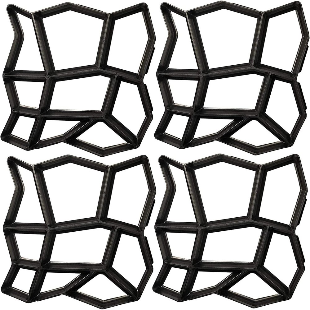 Walk Path Maker, Pathmate Stone Mold Paving Pavement Concrete Molds (4 Pack)