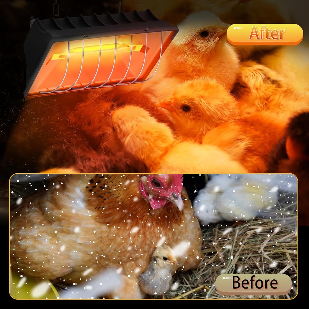 Chicken Brooder Heater Lamp 175W Heating Plate for Chicks Gray