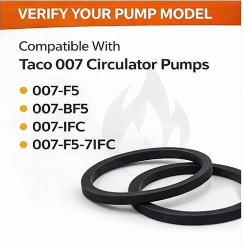 2 Pack Replacement Pump Flange O-Ring Gaskets Compatible w/ Taco 007 Pumps