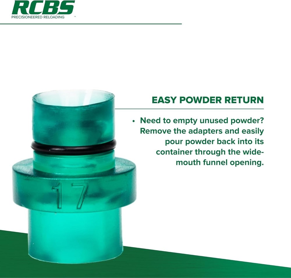 Efficient Quick Change Powder Funnel Kit for Multiple Calibers - Compact Size