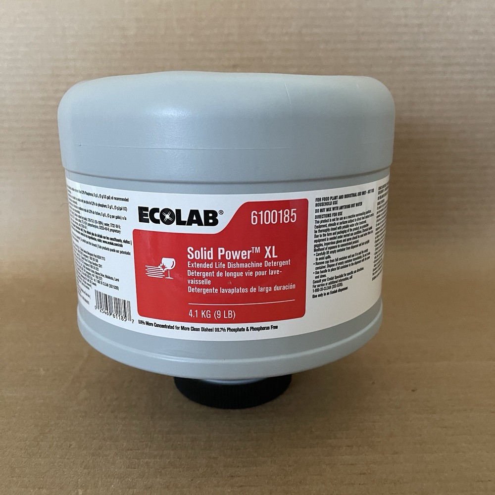 Ecolab Solid Power XL Dish Machine Detergent Extended Life Solid 9 Lb 6100185