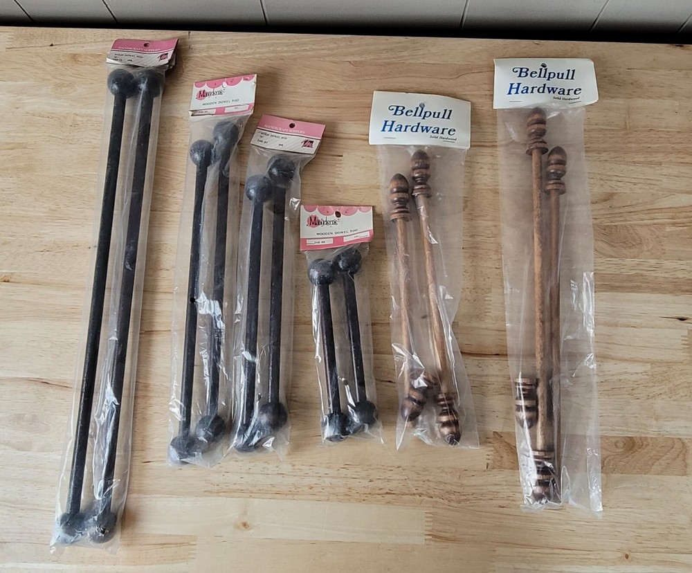 Vintage Mangelsens-Yarn Tree BELLPULL & DOWEL SETS With Knobs YOU CHOOSE