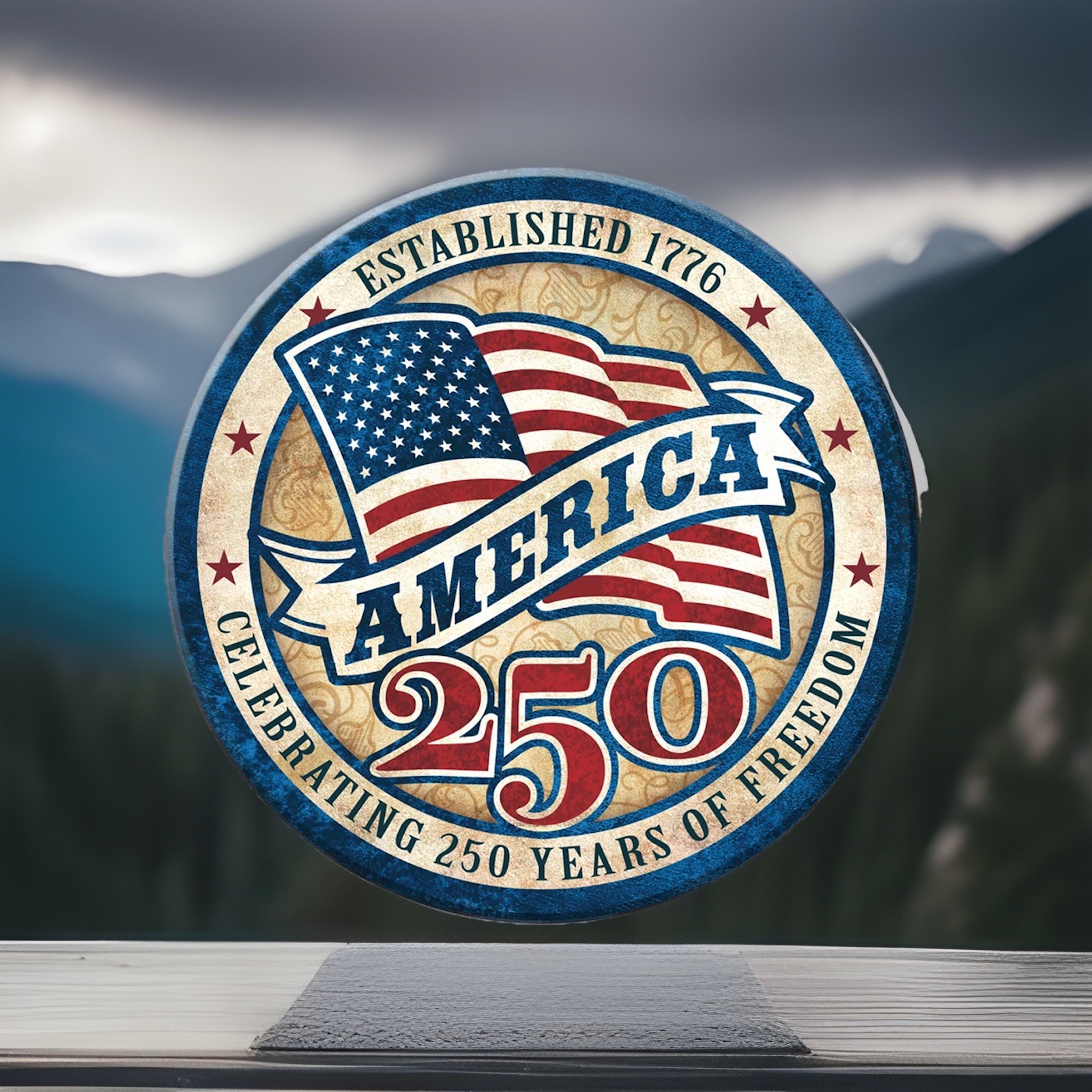 AMERICA 250TH CELEBRATING 250 YEARS OF FREEDOM EST 1776 MAGNET 3" ROUND NEW