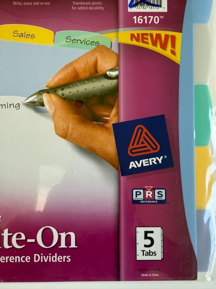 Avery - 16170 - Translucent Durable Write-on Plastic Dividers - 5 Tabs
