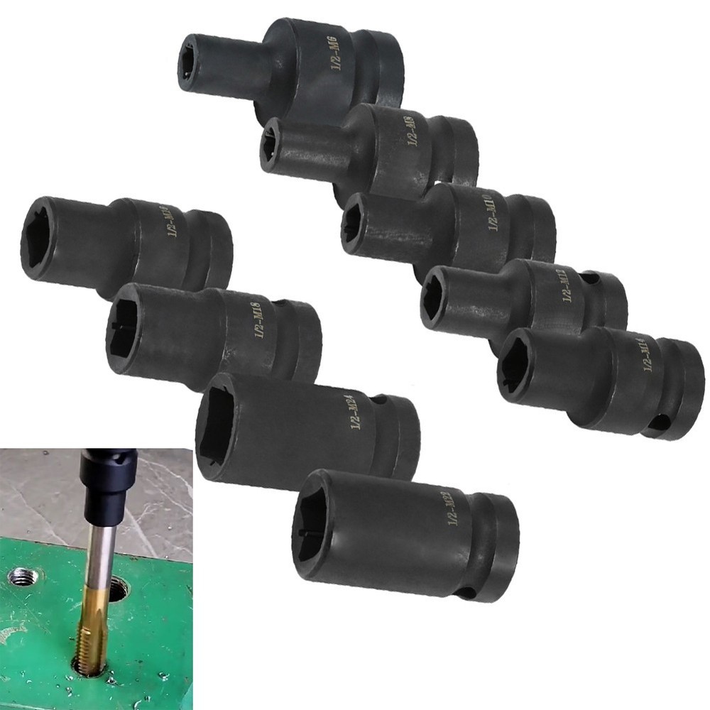 10PCS Square Tap Socket Set For Electric Driver Wrench M6M24 Rust-Proof