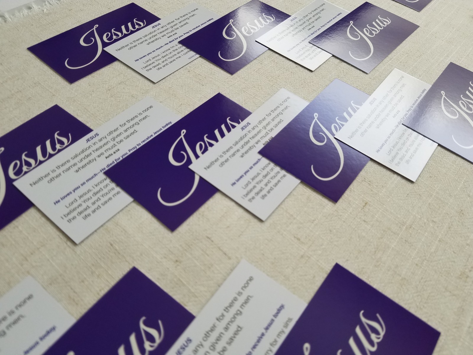 Jesus Gospel Tracts – 50 Salvation Cards (Acts 4:12, 2-Pack) – Evangelism – Free