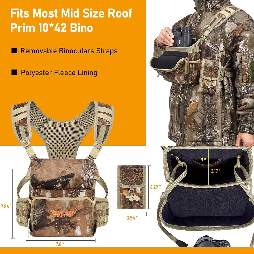 Binocular Harness Chest Pack with Detachable Rangefinder Pouch