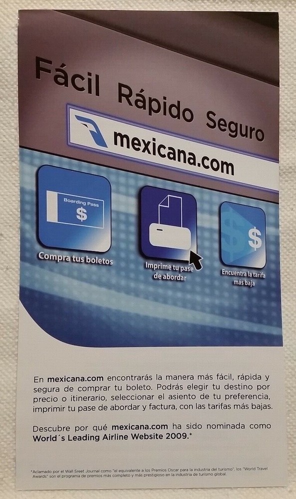 Mexicana.com, Navegar es volar, Website Navigation Guide