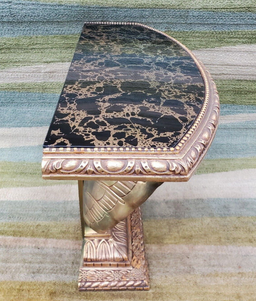 Hollywood Regency Grosfeld House Gilded Shell Console Table Clamshell