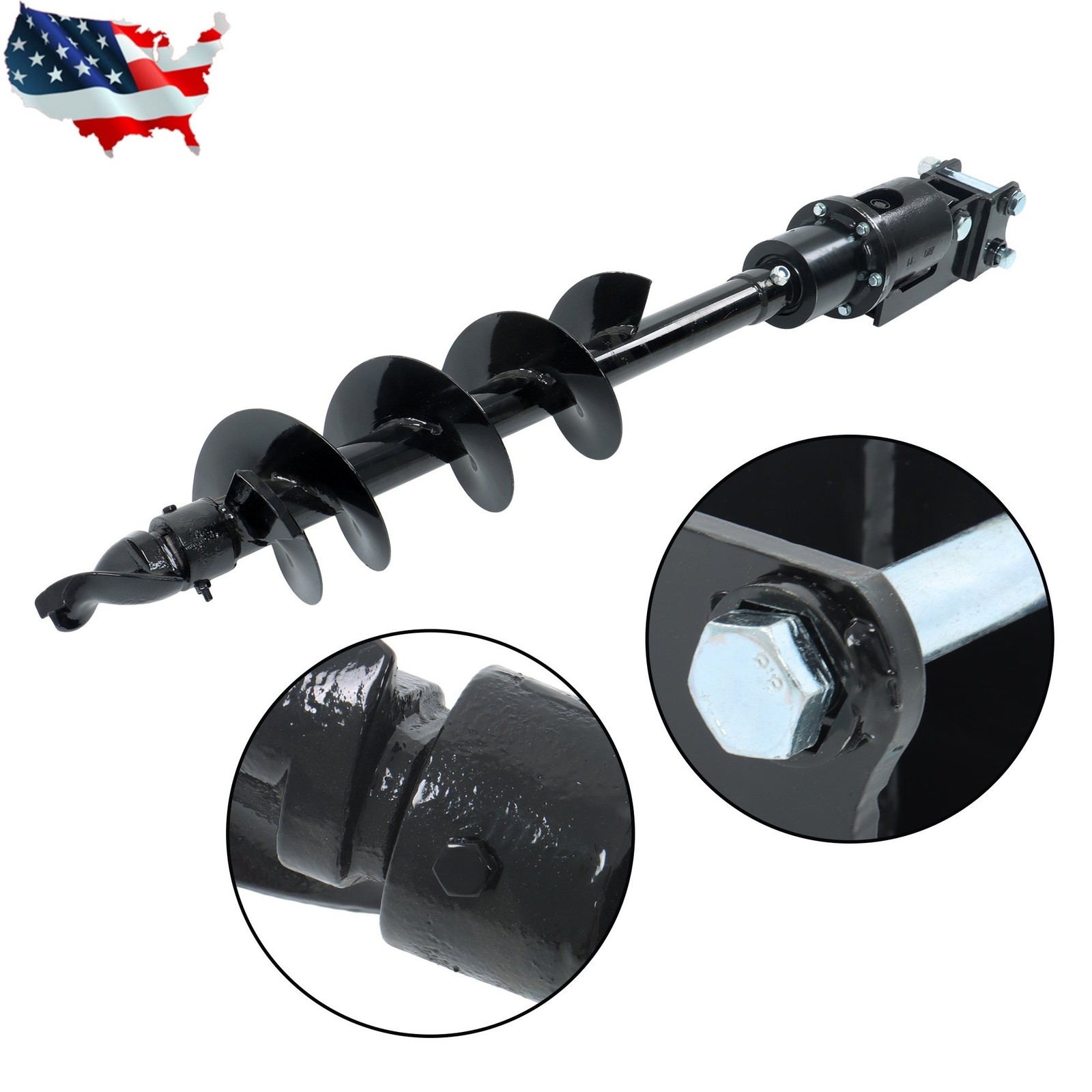 200mm Diameter 8in Auger Attachment for One Ton Mini Excavator