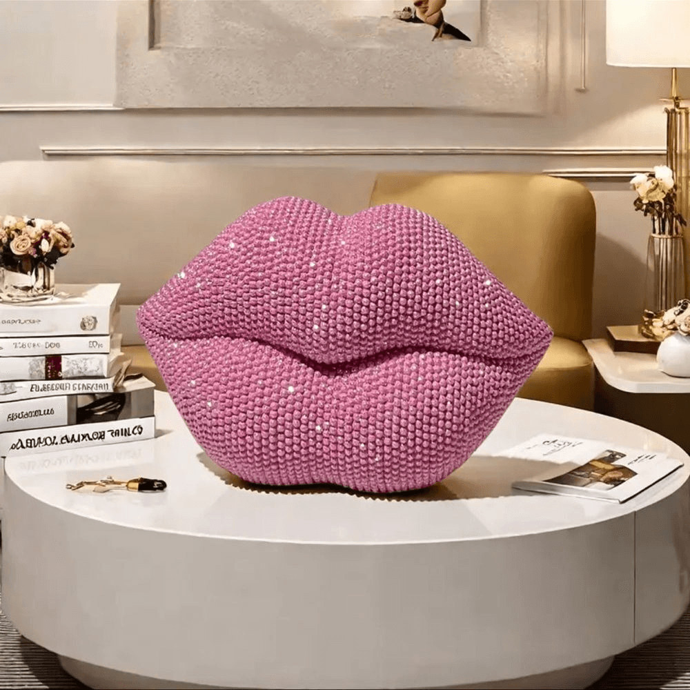 Glamorous Red Lip-Shaped Crystal resin Decor