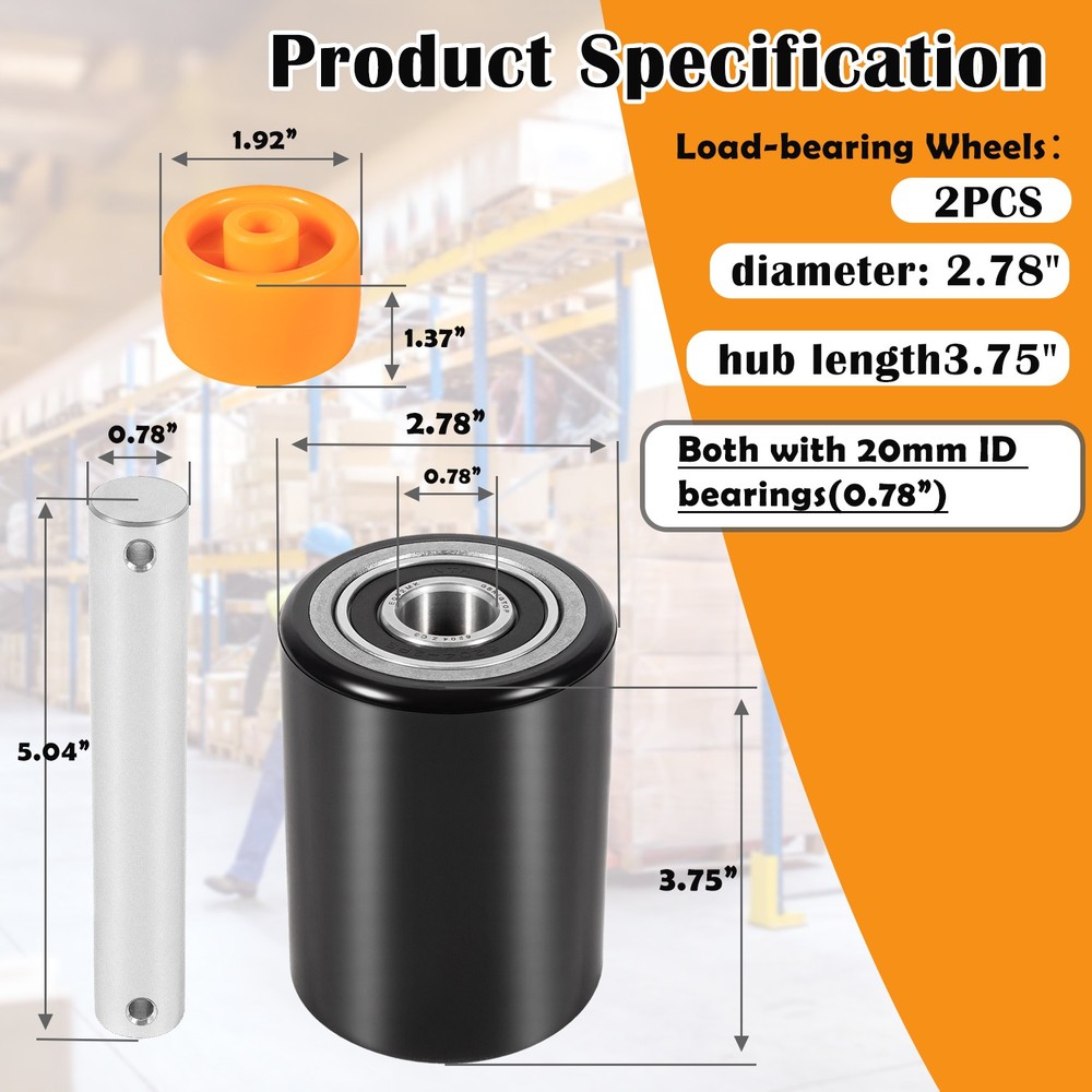 Fit for Crown PTH50 Pallet Jack Front Load Wheels Replacement Kit