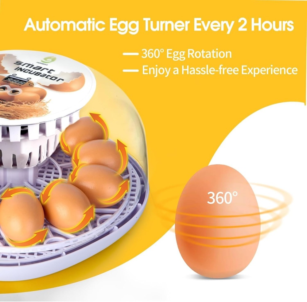 12 Eggs Incubator for Hatching Eggs with Automatic Egg Turner Temperature Contro