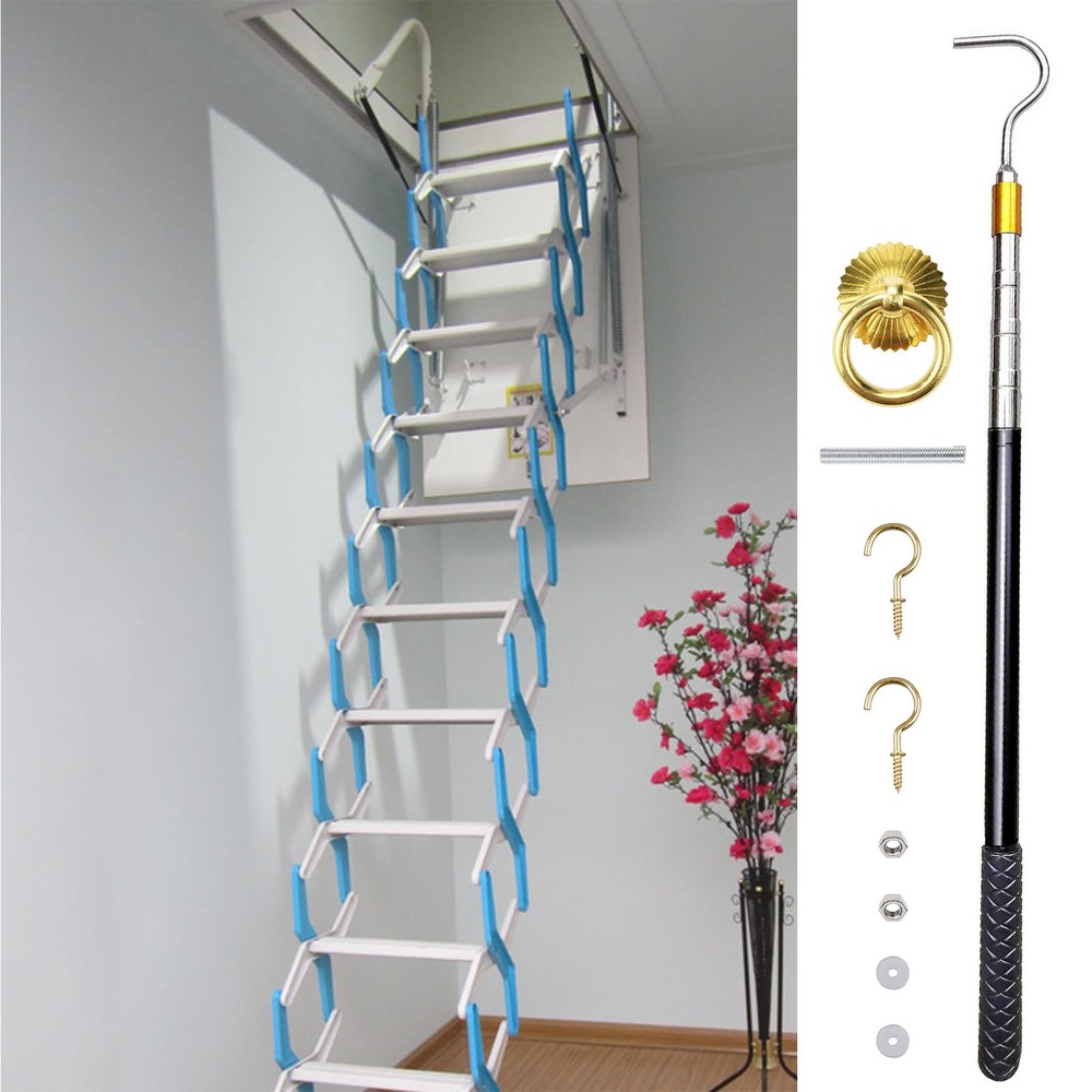 Ladder Pull Down System Kit Attic Metal Pull Hook Set Attic Pull Down Set Of 9