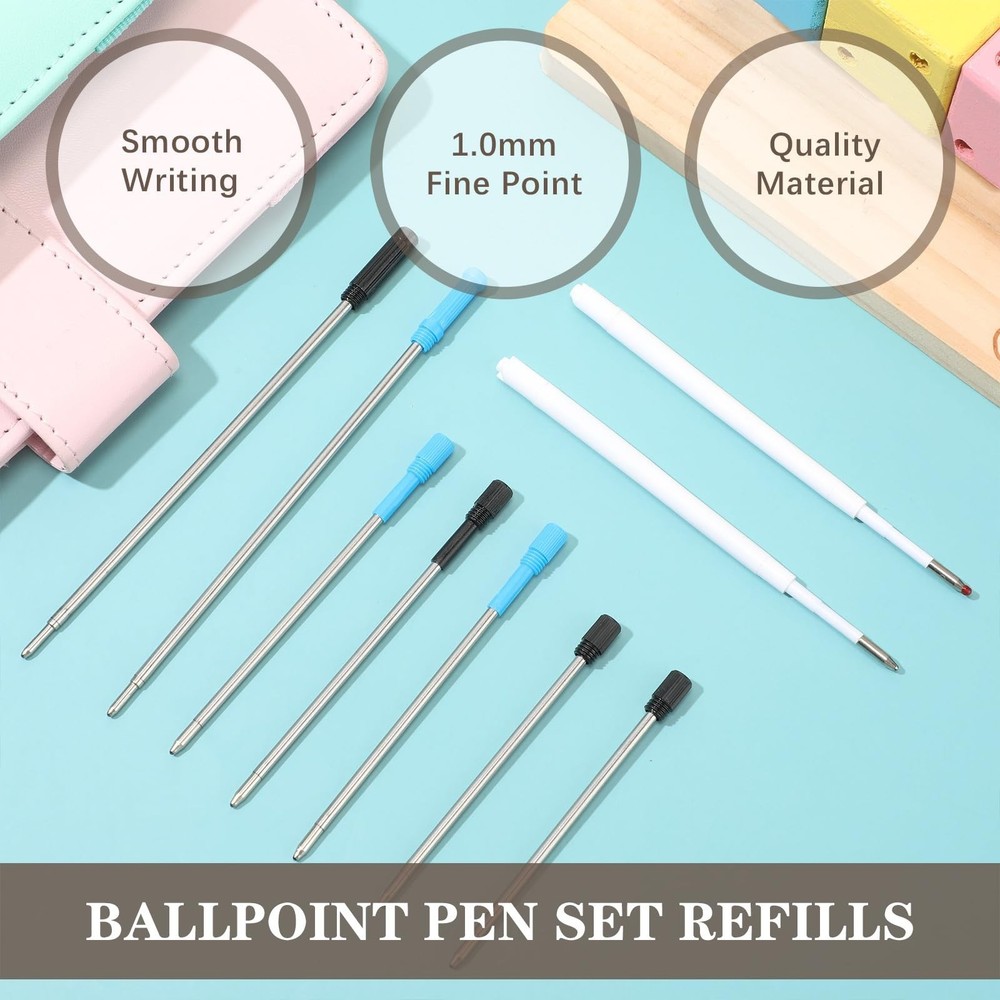 Colarr 24 Pcs Replaceable Ink Pen Refills 1 mm Medium Tip for Crystal Diamond...