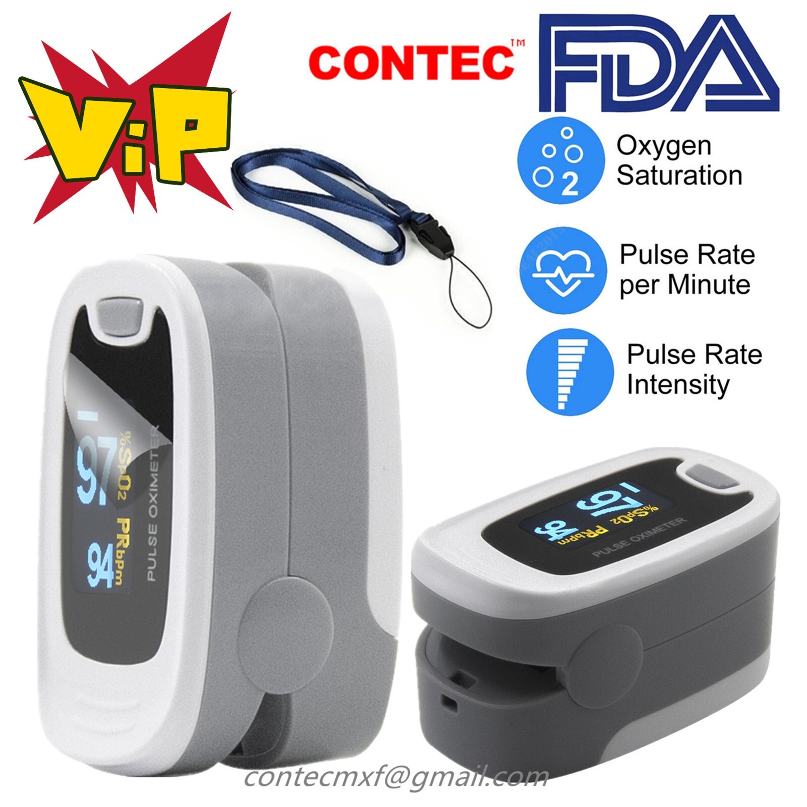 FDA Finger Pulse Oximeter OLED Blood Oxygen Meter Heart Rate SpO2 Monitor Sensor