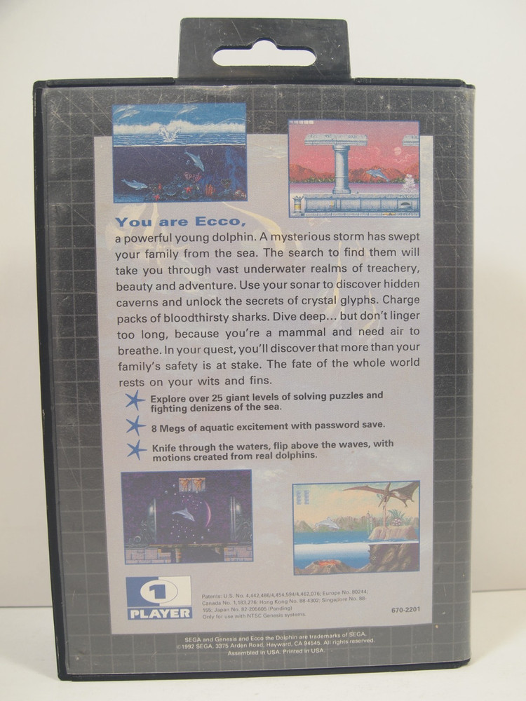 Ecco The Dolphin Case (SEGA Genesis) Authentic BOX ONLY