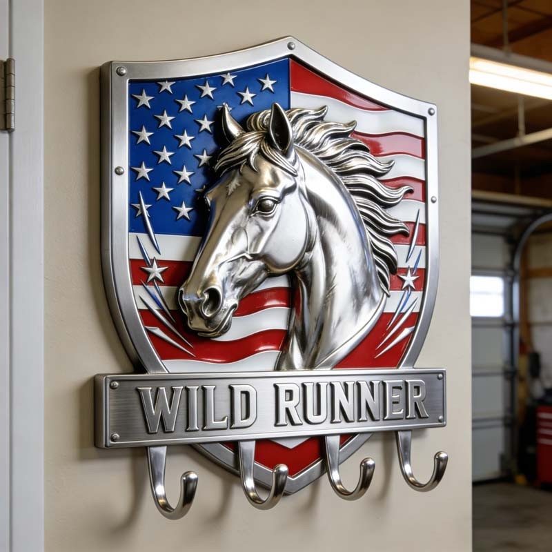Personalized Horse Themed Shield Hook key holder