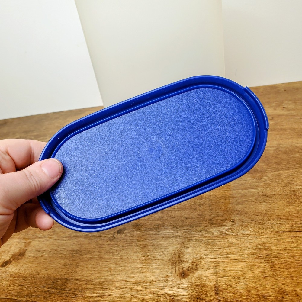 Tupperware Modular Mates Oval #5 12¼ Cup Storage Container Blue Lid #1615