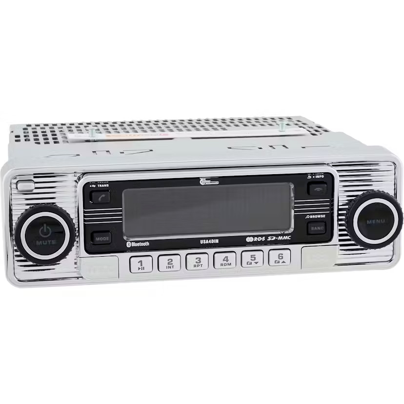 Ford Truck USA-4 DIN Radio AM/FM CD player MP3 Bluetooth Vintage Chrome Face