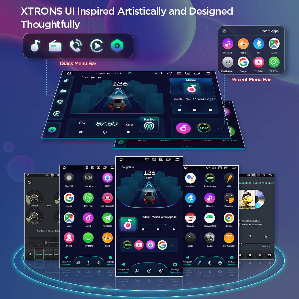 12.8" Rotatable Octa Core Android 14 Car Stereo Radio 2 DIN QLED 4G LTE 8+128GB